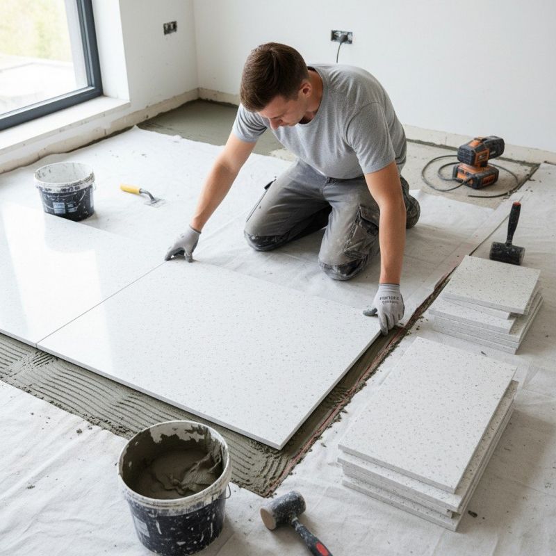 Hearth Tile Installation detail